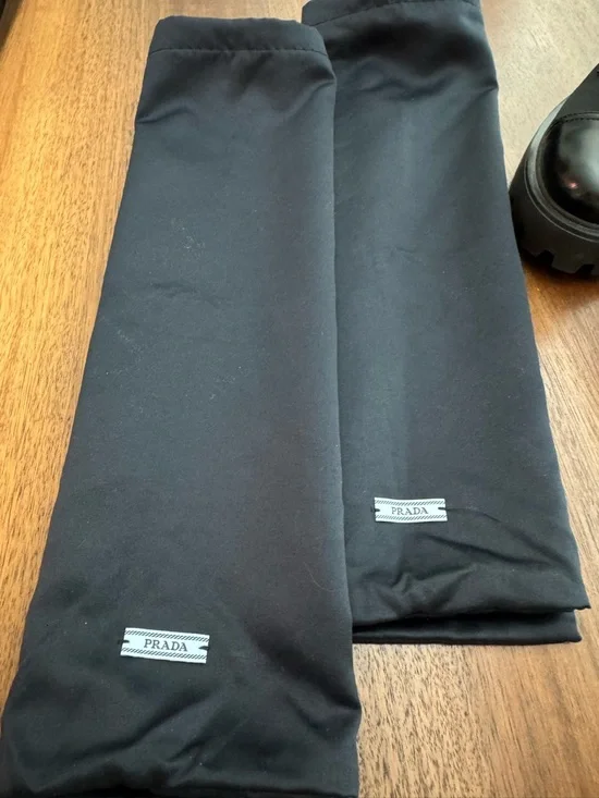 Prada Re-nylon Brixxen leather booties Black Lace-Up Chunky Lug Heel Boots sz36 - Picture 16 of 17